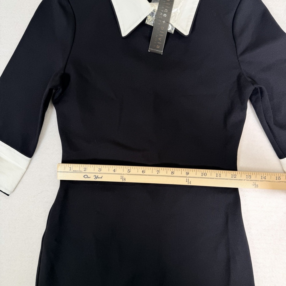 Alice + Olivia Black White Collar Sheath Dress Size 0 NWT ($330 retail) - Picture 8 of 13